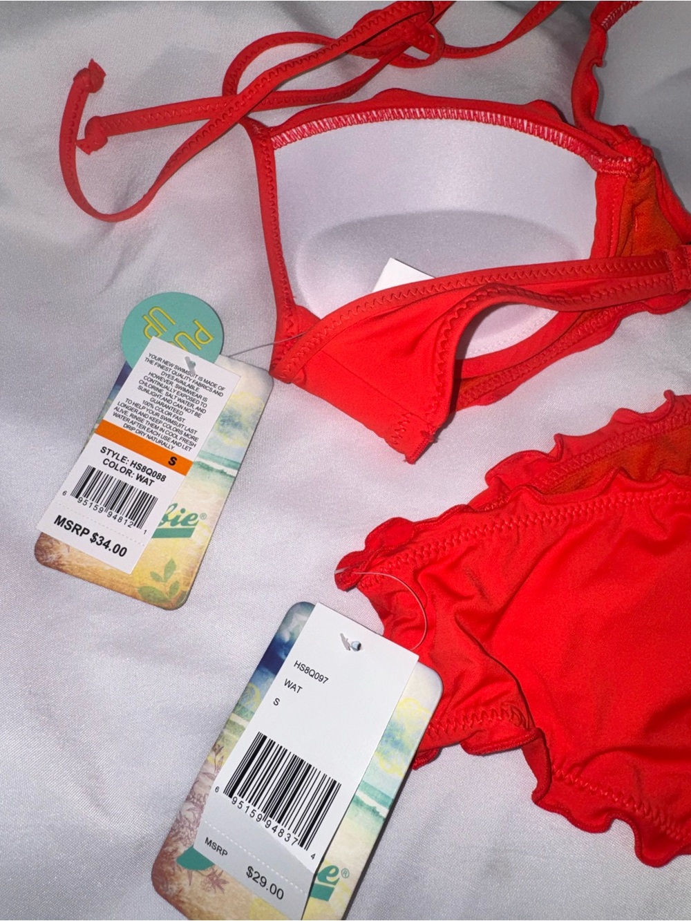 Ruffle Butts Orange Ruffle Bikini Set - Picture 4 of 8